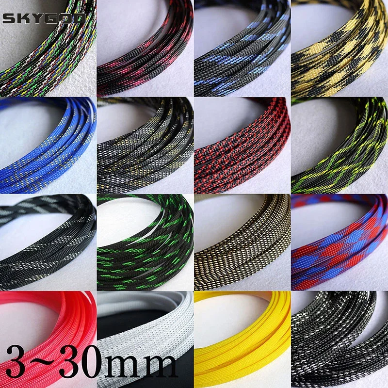 Cable Sleeve Braided - 5M Nowa, ciasna, rozszerzalna pleciona tuleja