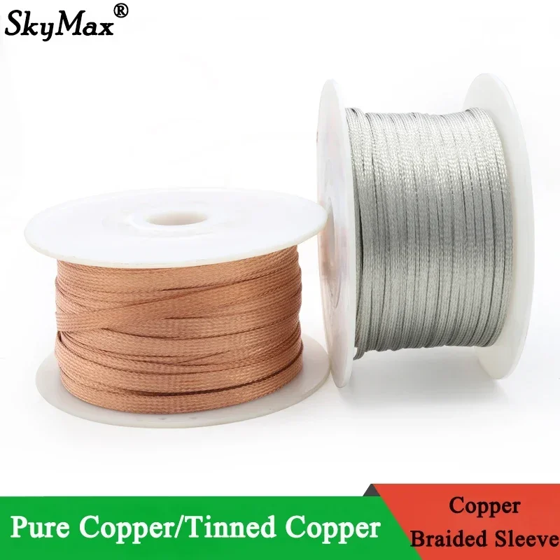 Cable Sleeve Braided - 2M/5M cynowana miedziana tuleja w oplocie