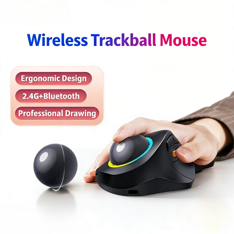 Gaming Accessories Ipad - Bezprzewodowa mysz trackball RGB Ergonomiczna mysz