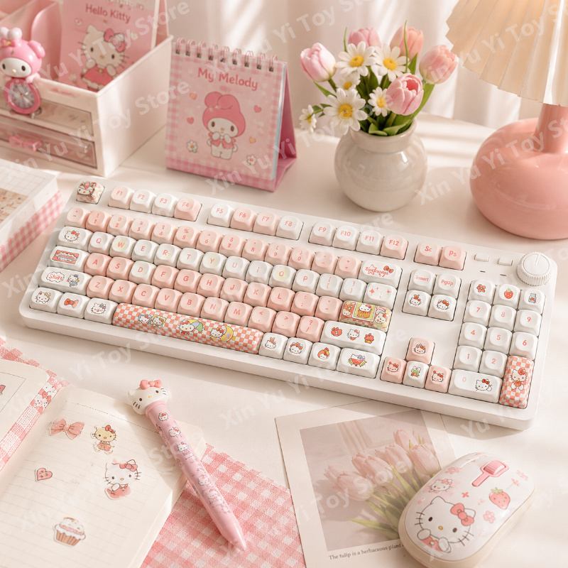 Gaming Accessories Pink - Sanrio Hello Kitty Przewodowa Klawiatura Mechaniczna