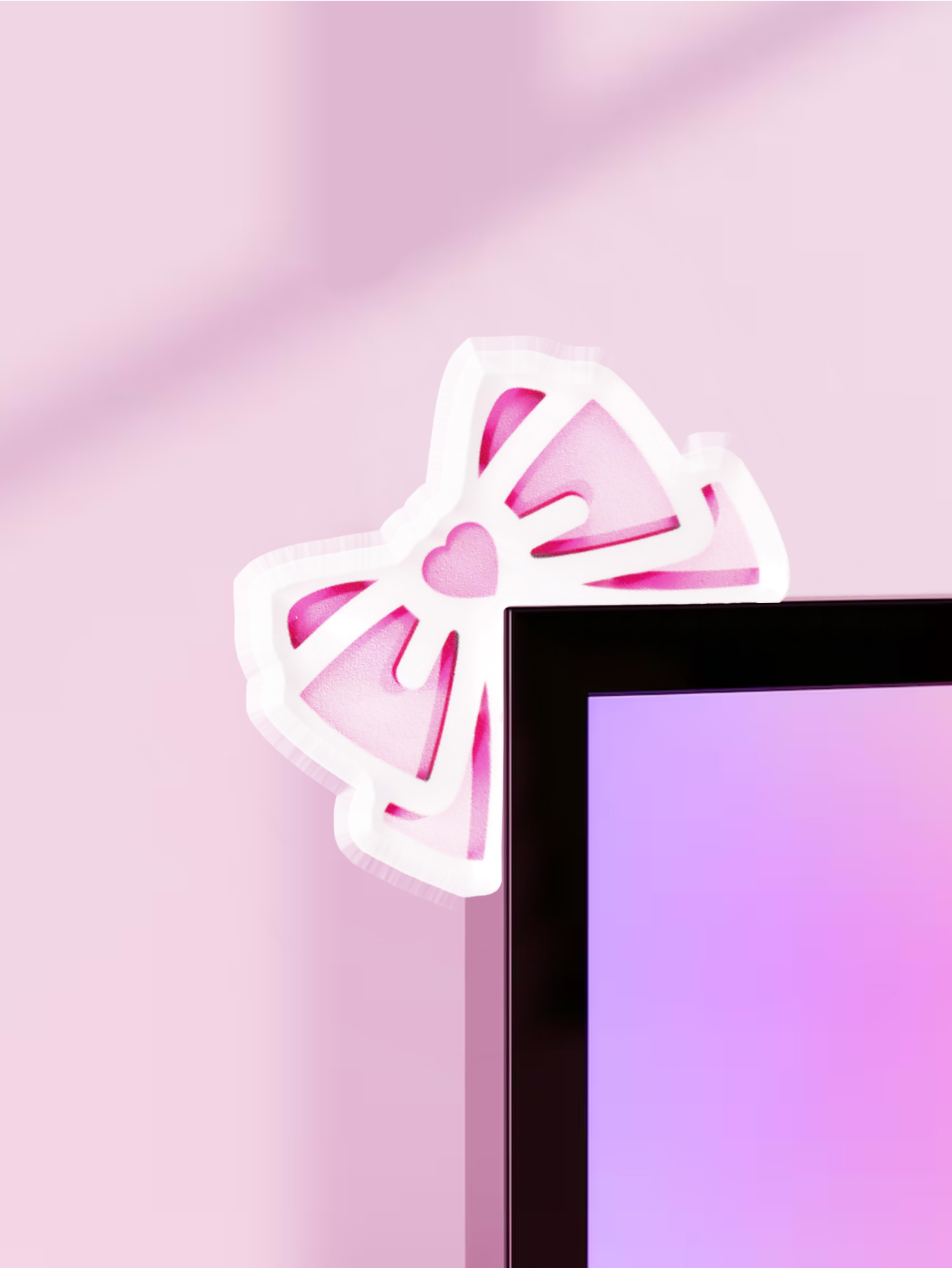 Gaming Accessories Pink - Urocza ozdoba monitora w kształcie kokardki,