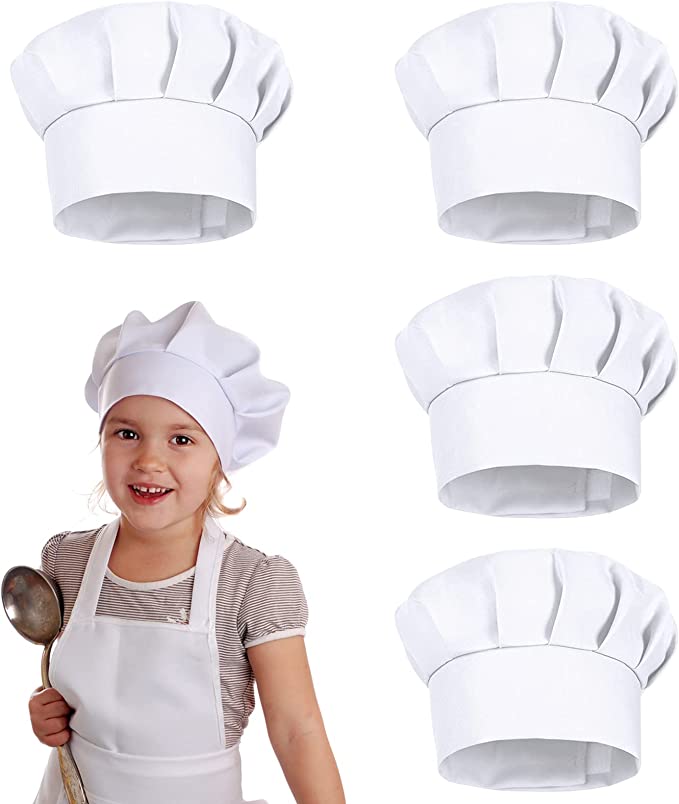 Gaming Kitchen Accessories - 4 SZT. Białe Czapki Kucharza dla